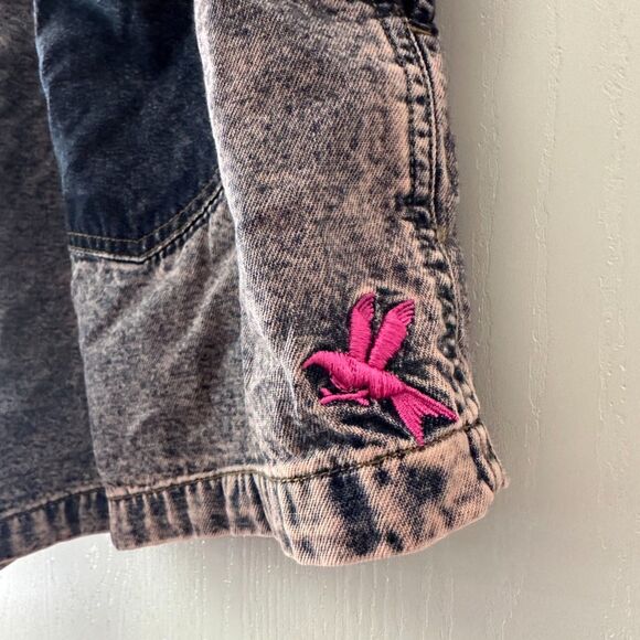 ONE TEASPOON Womens Denim Pink Acid Wash Boxer Drawstring Smocked Shorts Size XL - Picture 6 of 9